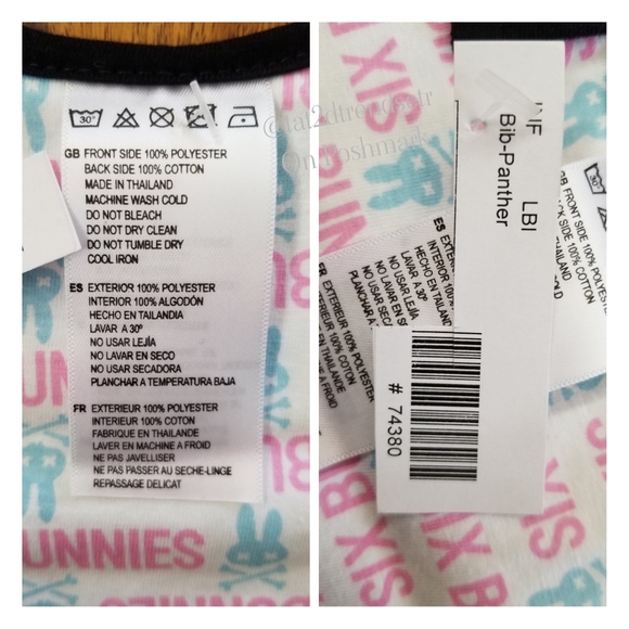 Six Bunnies Panther Baby Bib - Picture 5 of 5